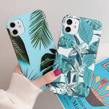 Retro Banana Leaves Phone Case For iPhone 11 12 11Pro Max XR XS Max X 6S 7 8 Plus Soft IMD Tropical Plants Back Cover For 12Pro 2024 - купить недорого