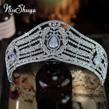 NiuShuya New Luxury Rhinestone Bridal Crown Cubic Zircon Wedding Hair Accessories Fashion  Princess Headdress 2024 - buy cheap