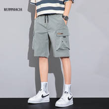 Ruppshch-pantalones cortos informales con varios bolsillos para verano, Shorts Cargo de estilo Hip Hop, de gran tamaño, Color sólido, para playa, M-8Xl 2024 - compra barato