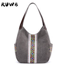 RUWB 2022 Winter Luxury Handbags Women Bags Designer Printed Floral Canvas Bag Ladies Large Capacity Multi-layer Canvas Tote Bag 2024 - buy cheap