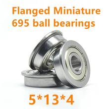 50/100pcs F695-2RS Bearing 5*13*4 mm ABEC-7 Flanged Miniature F695 RS F695RS Ball Bearings For VORON Mobius 2/3 3D Print 2024 - buy cheap