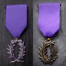 France Purple Knight Art Medal Highest Honor Palm Leaf Badge Cultural Education Brooch Pin 2024 - buy cheap