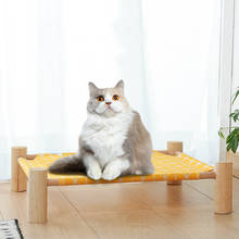 Pet Hammock Cats Beds Solid Wood Cat House Mat for Warm Dogs Bed Kitten Lounger Cute Canvas Sleeping Mats Products 2024 - buy cheap