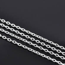 8Seasons Iron Based Alloy Textured Link Cable Chain Findings Silver Plated DIY Making Necklace Bracelets Jewelry 4x2.5mm,10M 2024 - buy cheap