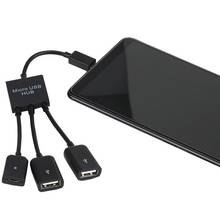 3 в 1 микро usb-хаб Type-C папа-мама микро OTG USB порт адаптер кабель для Android телефона планшет USB флэш-диск 2024 - купить недорого