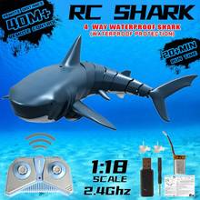 2.4G RC Simulation Shark Toys Remote Control Shark Boat Waterproof USB Rechargeable Swimming Pool Bathroom Toy Shark submarine 2024 - buy cheap
