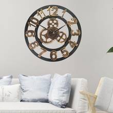 40cm Gear Industrial Style Quartz Wall Clock Sticker Living Room Decoration With quartz movement silent and keeps accurate time. 2024 - купить недорого