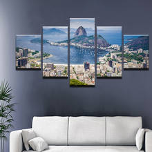 Wall Art Painting Pictures Canvas Printed Poster Brazil Rio De Janeiro 5 Panel Home Decor For Living Room Modern Cuadros Artwork 2024 - buy cheap