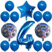 14 шт./партия, воздушные шары из фольги Капитан Америка, 30 дюймов, воздушный шар с номером, украшение на день рождения, супер герой, детские игрушки для младенцев, баллон для душа 2024 - купить недорого