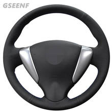 Car Steering Wheel Cover for Nissan Tiida Sylphy 2015-2012 Versa 2019-2015 Versa Note Black Hand-stitched Artificial Leather 2024 - buy cheap