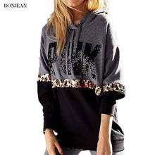 2022 Autumn Women Hoodies Vintage Letter Print Leopard Sweatshirts 2024 - buy cheap