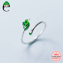ElfoPlataSi 100% 925 Solid Real Sterling Silver Green Leaves Cocktail Ring Sizable 5 6 7 Girl Women Fine Silver Jewelry XY1252 2024 - buy cheap