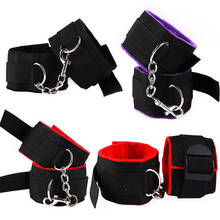 Buckle BDSM handcuffs anklecuffs Cross Belt Bondage Restraints Soften Nylon Fur Wrist Cuffs BDSM Adults Game Sex Toys For Couple 2024 - buy cheap