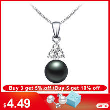 Wholesale 8-9mm Black Natural Freshwater Pearl Pendants Necklaces For Women Fashion AAA Zircon Small Pendant With Chain Jewelry 2024 - buy cheap