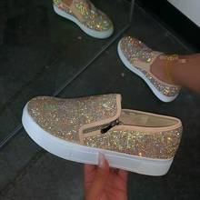 Hot5-zapatos planos con lentejuelas y tachuelas de cristal para mujer, mocasines planos con diamantes de imitación y punta redonda, zapatillas de moda, 2020 2024 - compra barato