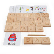 Kids Wood Alphabet Tracing Board Toys Montessori Educational Spelling Words Pen Control Training Writing Practice Teaching Aids 2024 - buy cheap