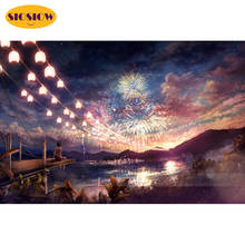 Full Drill 5D Diamond Painting Fireworks Night Sky Scenery Square Diamond Mosaic Embroidery Landscape Art DIY Gifts Decor Home 2024 - buy cheap