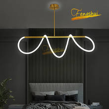 Modern Minimalist LED Note Pendant Lamp Lighting Nordic Designer Line Pendant Lights Dining Room Living Room Loft Hanging Lamp 2024 - buy cheap