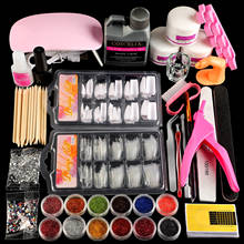COSCELIA-Kit de manicura con lámpara LED UV, conjunto completo de herramientas para decoración de uñas, polvo acrílico, purpurina líquida, todo para manicura 2024 - compra barato