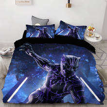 Juego de ropa de cama de Pantera Negra, juego de funda nórdica de Marvel de Disney con fundas de almohada, colcha de decoración para niños y niñas 2024 - compra barato