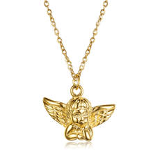 Stainless Steel Gold Baby Angel Necklace Women Baby Girl Wings Angel Pendant Necklace Jewelry Gift For Women Children 2024 - buy cheap