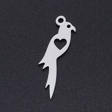 5pcs/lot 100% Stainless Steel  Parrot Charm Pendants     Wholesale DIY Necklace Bracelet Making Charms Bracelets Pendants 2024 - buy cheap