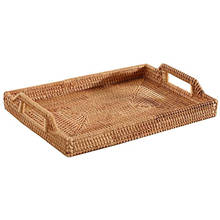 Hand-woven Wicker Basket Food Tray Rattan Fruit Hand-braid Rectangular Eco-friendly 34x24x6cm Vegetable Kitchen Woven Storage 2024 - buy cheap