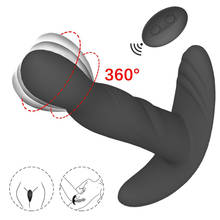 360 Degree Prostate Massager Rotating Anal Vibrator Silicone Male Butt Plug Anus Vibrating Sex Toy For Men G-Spot Stimulation 2024 - buy cheap