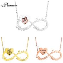 Personalized Custom Necklace Custom Color Photo Lettering Engrave Photo name Infinity Heart Nameplate Stainless Steel Necklaces 2024 - buy cheap