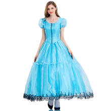 Princesa de disfraces de Halloween para mujer, disfraz de Alicia en el país de las maravillas para adultos, traje de carnaval, vestido azul de fantasía, disfraz de Cosplay para niña 2024 - compra barato