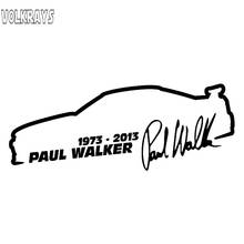 Светоотражающая Водонепроницаемая виниловая наклейка Volkrays креативные автомобильные стикеры Paul Walker Fast and Furious, 4 см * 12 см 2024 - купить недорого