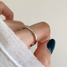 Anéis quadrados geométricos para mulheres, em prata esterlina 100%, simples, ajustável, bijuteria para mulheres, casamento, noivado 2024 - compre barato