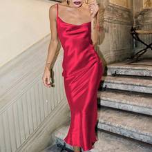 Женское длинное Обтягивающее Платье-миди Dulzura, неоновое атласное платье со шнуровкой и открытой спиной, элегантные вечерние Клубные наряды 2020 2024 - купить недорого