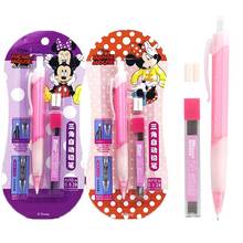 Disney-Juego de lápices automáticos de Mickey y Minnie, con goma de borrar de repuesto de dibujos animados, para oficina, prueba de escritura, suministros escolares, regalo 2024 - compra barato