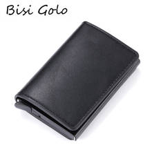 BISI GORO Men and Women Smart Wallet Mini Wallet Security RFID Holder Pop-Up Clutch Card Case Aluminum Box Credit Card Holder 2024 - buy cheap