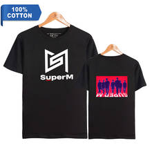 NEW FASHION kpop super M 2D T-shirt Harajuku lover Korean Loose men/women 100% Cotton T-shirt K-pop Female Fans Clothes 2024 - buy cheap