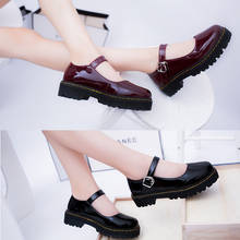 Lolita sapatos lovelivos para mulheres, uniforme de empregada, com fivela redonda, salto alto grosso e sola grossa, sapato único, cosplay 2024 - compre barato