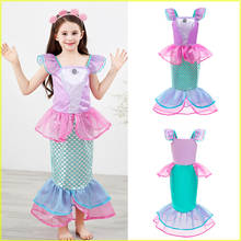 Girls Mermaid Ariel Dress Little Mermaid Cosplay Suit and Wig Child Mermaid Party Costume Little Girl Masquerade Fantasy Dress 2024 - buy cheap