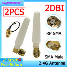 2pcs 2.4GHz WiFi Antenna 2dBi Aerial RP-SMA Male Connector 2.4 ghz antena wi-fi +21cm PCI U.FL IPX to SMA Male Pigtail Cable 2024 - buy cheap