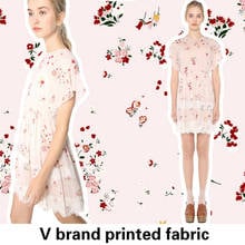 V brand polyester printed chiffon fabric cloth 145 cm width children shirt dress clothing twill fabric alibaba express 2024 - buy cheap