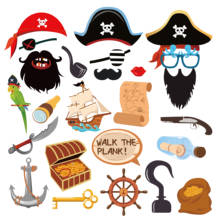 25pcs Baby Shower DIY Pirate Theme Photobooth Props Walk the Plank Kids Happy Birthday Party Decorations Boy's Party Favors 2024 - buy cheap