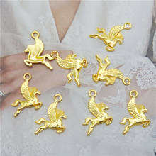Julie Wang 20PCS Small Pegasus Charms Gold Color Flying Horse Pendant Bracelet Alloy Jewelry Making Accessory 20*16mm 2024 - buy cheap