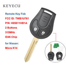 Keyecu for Nissan Micra (K13) 2 Button Keyless Entry Remote Key Car Key Fob FCC ID:TWB1U761 2024 - buy cheap