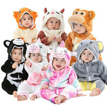 Newborn Baby Rompers Kigurumi Boy Girls Pajamas Animal Cartoon Romper Hooded Pyjama Lion Monkey Costumes Toddler Cosplay Clothes 2024 - buy cheap