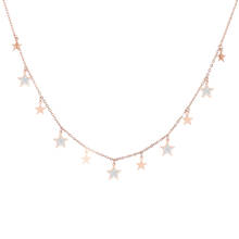 Colar com pingente de estrelas, colar feminino com corrente, em aço inoxidável, cores rosa e dourado 2024 - compre barato