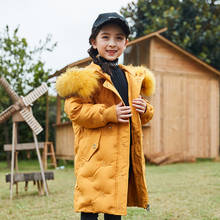 Jaqueta longa de pato quente infantil, casaco de inverno parca para crianças adolescentes roupas para crianças de-30 graus 2024 - compre barato