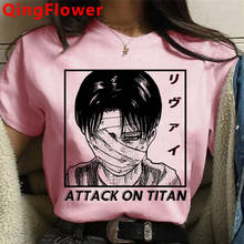 Camiseta de ataque a los Titanes para hombre, camisa de Shingeki No Kyojin, blanca, de calle, grunge, kawaii, de verano 2024 - compra barato