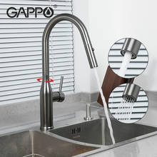 GAPPO-grifo extraíble para fregadero de cocina, mezclador de agua caliente y fría de 360 grados, en cascada, color negro 2024 - compra barato