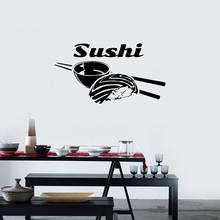 Calcomanía de pared de Sushi de comida asiática, pegatinas de pared de Sushi de Bar, restaurante japonés, decoración de comedor, diseño de pegatinas de vinilo Mural C245 2024 - compra barato