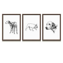 WTQ Canvas Painting Black White Pug Shepherd Dog Animal Nordic Posters Prints Wall Art Baby Wall Pictures for Living Room Decor 2024 - buy cheap